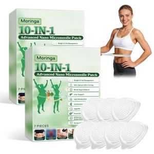 Moringa 10-in-1 Advanced Nano Microdarts Patch,2026 New Moringa Patches - 7 tablets/box, Natural Skin Patches for Women and Men - Gentle Formula for All Skin (2 boxes)