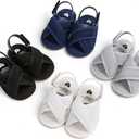 COSANKIM Infant Baby Boys Girls Summer Sandals Non Slip Soft Sole Toddler First Walker Crib Shoes (0-18 Months) (05 Dark Blue)