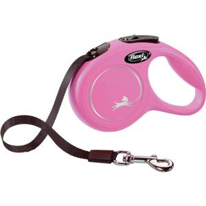 FLEXI New Classic Tape Retractable Dog Leash for Small Dogs Upto 26 lbs.  10 ft., Pink | Tangle Free Pet Walking Leash with One-Handed Brake, Pause, Lock|German Quality Product