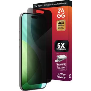 ZAGG Glass Elite Privacy Screen Protector for iPhone Air - 2-Way Privacy Filter, 5X Stronger, Fingerprint-Resistant, InvisibleShield, Easy Two-Step Installation