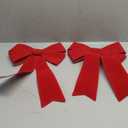 2 PCS Christmas Decorations, 12 x 18 Inches Large Christmas Bows, Red Velvet PVC Indoor Outdoor Xmas Tree Bows Wreath Bow Party Supplies Xmas Ornaments for Door Fireplace Stairs Railing Porch