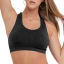Champion Women's Sports Bra, Infinity, Moderate Support Racerback Sports Bra for Women (Medium, Black)