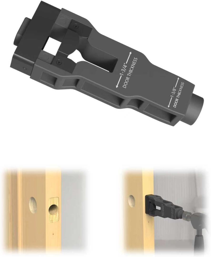 Door Latch Mortise Tool, Door Latch Installation Kit Help Remove Material to Install for Clean, Flush and Accurate Professional Installation, Door Latch Tool for 1-3/4" or 1-3/8" Thick Door (Grey)