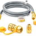 GasSaf 6 FT 1/2" ID Natural Gas Grill Hose with Quick Connect Fitting, Natural Gas Conversion Kit Suitable for Gas Grill, Generator, Patio Heater and More (with Sealing Tape)