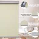 MYshade Free-Stop Cordless Roller Shades for Windows Room Darkening Roller Shades & Blinds Same Color Both Sides Fabric Pull Down for Home Office Indoor Easy to Install Beige(36" W X 72" H)