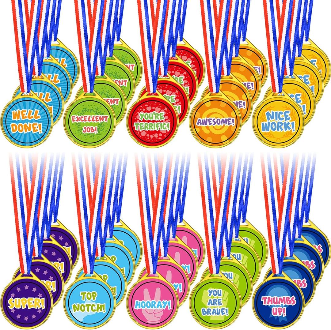 Award Medals Assortment Medals for Awards for Kids Award Medals Assortment Style Plastic Winner Award Medals for Kids Sports Talent Show Gymnastic Birthday Party Favors