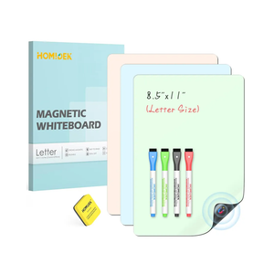 Magnetic Dry Erase Board, 3 Colors Fridge Magnet White Board Sheet with 4 Markers & 1 Eraser, Reusable Blank Magnetic Whiteboard to Write On for Refrigerator, Locker, Cabinet, Door - 8.5 x 11