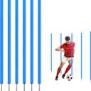 TOBWOLF 6PCS 6FT Adjustable Soccer Agility Training Poles, Detachable Sports Training Speed Sticks, Slalom Training Agility Pole Set, Outdoor Speed & Agility Turf Training Poles for Soccer Drills (Blue (Vertical Poles))