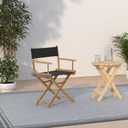 Casual Home 18" Director's Chair Natural Frame with Black Canvas, 18 in
