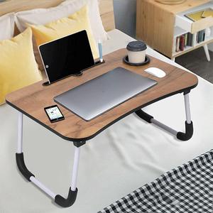 Multi-Purpose Laptop Table with Dock Stand/Study Table/Bed Table/Foldable and Portable/Erg& Blackonomic & Rounded Edges/Non-Slip Legs/Engineered Wood (Brown)