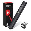 2 in 1 USB Type C Presentation Clicker with Laser Pointer, Wireless Presenter for PowerPoint Presentation PPT Clicker, 2.4GHz Presenter Remote Slide Advancer with Bright Red Laser Pointer