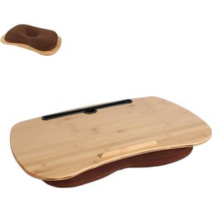 SUMISKY Lap Desk-Portable Laptop Table with Cushion Bamboo Platform Phone Holder L(21.6"x13.8")