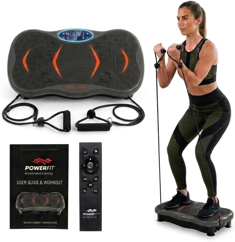 Powerfit Vibration Plate Exercise Machine - Waver Full Body Vibration Platform for Weight Loss & Lymphatic Drainage