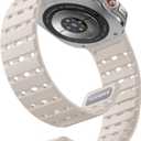 Bandletic Magnetic Band Compatible with Samsung Galaxy Watch Ultra Bands (2025/2024) 47mm for Women Men, Rugged Thin Soft Silicone Waterproof Sport Strap Replacement Wristbands, Starlight