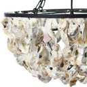 Creative Co-Op Round Oyster Shell Chandelier with 2 Lights