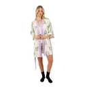 Bioworld Juniors Kuromi Sleepwear Set: Robe, Cami, and Sleep Shorts- XXL Multicolored