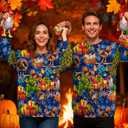 RAISEVERN Christmas Sweatshirt for Men Women Funny Pullover Xmas Top (Medium, Multicolor-39)