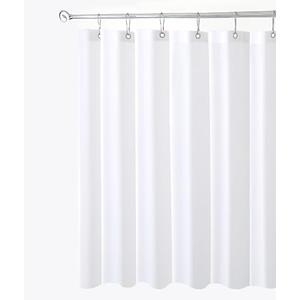 Biscaynebay Fabric Extra Long Shower Curtain Liners, White 72" Width by 108" Length, Water Resistant Bathroom Curtains, Rust Resistant Grommets Top Weighted Bottom Machine Washable
