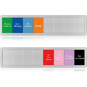 Chunful 2 Pcs Office Door Signs 8 Options Do Not Disturb/Please Come In/I'm Gone for the Day/In a Meeting/Working from Home/, Etc, Privacy Door Slider Sign for Meeting & Conference Room (Sliver)