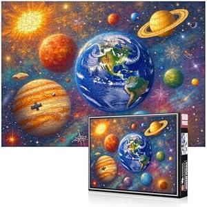 1000 Piece Jigsaw Puzzle for Adults – Solar System Space Puzzles | Colorful Galaxy Planets Puzzle for Learning, Relaxation & Gifts