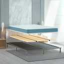 Foldable Box Spring, Bunkie Board, Bed Support Slats Twin 30"x 60"x 0.18"