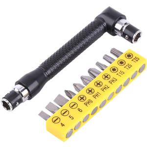 1/4 Inch L Shape Hex Socket Wrench Double End Wrench with Screwdriver Bits for Mechanic Repair Tool