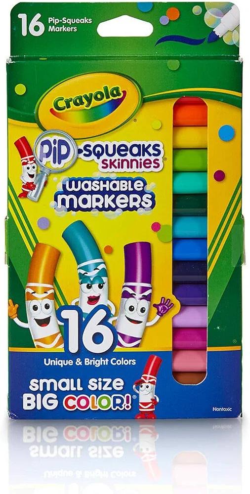 Crayola Pip-Squeaks Skinnies Washable Markers, Assorted Colors 16 ea