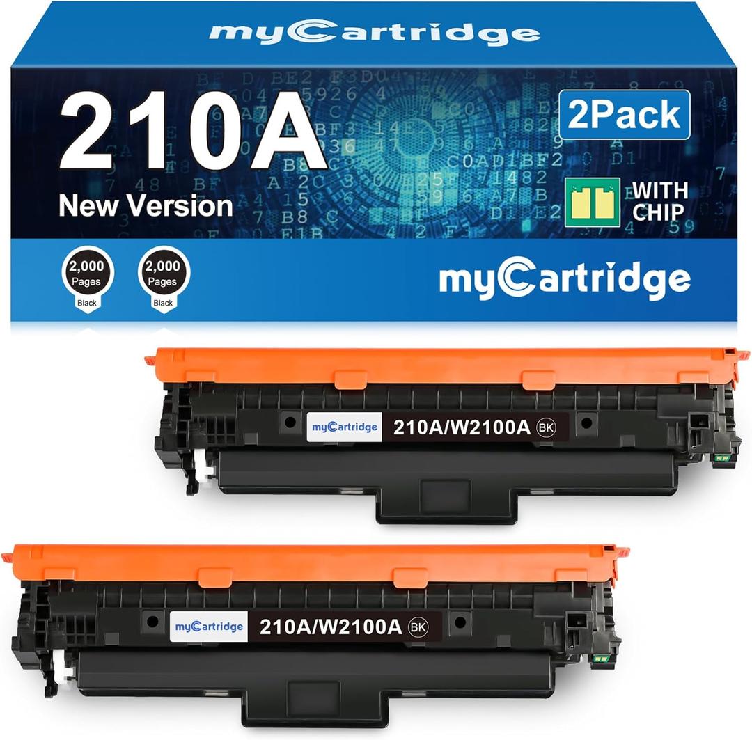 210A Black Toner Cartridge 2 Pack (with Chip) Compatible Replacement for HP 210A 210X for Color LaserJet Pro MFP 4301fdw 4301fdn Pro 4201dw 4201dn Series Printer Ink W2100A W2100X High Yield