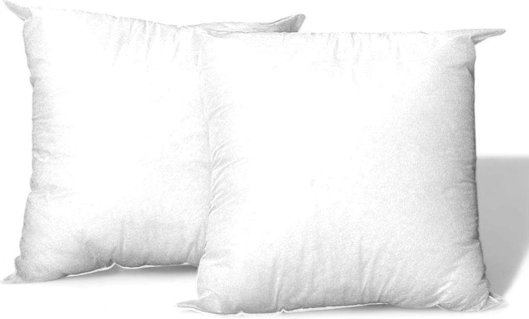 Co. Luxury Fill Throw Pillow Inserts | Decorative Square | Premium Fluffy Pillow Forms Sham Stuffer for Sofa, Couch, and Living Room | Pack of 2 (18 X 18)
