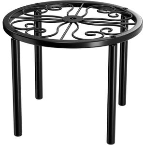 Plant Stand Plant Holder - 7.9 x 7.9 x 5.9 inches Flower Stand for Garden Courtyard, Heavy Duty Plant Rack for Multiple Plant Indoor or Outdoor, Black.
