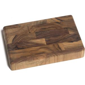 Lipper International 7217 Teak 6" End Grain Cutting Board with Cut Out Handles