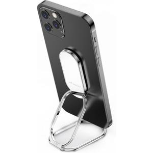 Phone Ring Holder Finger Kickstand 360°Rotation Cellphone Back Grip Foldable Cell Phone Stand for Desk Compatible with iPhone iPad Smartphones Tablets (Silver)