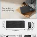 Compact Wireless Keyboard Mouse Combo, Cordless Computer Keyboard and Silent Mouse Set, Silent Adjustable 2400 DPI, Quiet Click, Small Size, 2.4Ghz Lag-Free for Computer, Laptop, PC, Mac, Windows