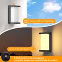 2 Pack Dusk to Dawn Outdoor Wall Lamp Porch Lights,3 Color Modern Exterior Lighting Fixtures,Outdoor Waterproof for Front Porch Light,LED Wall Mount Sensor Outside Lights for House,Garage,Yard