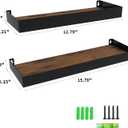 RLAVBL Wall Shelves Set of 2, Rustic Storage Wood Wall Mounted Floating Shelves for Bedroom Living Room Kitchen