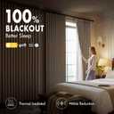 MIULEE Pinch Pleated 100% Blackout Curtains 108 Inch Long 4 Panel Set for Bedroom Thick Linen Memory Trained Pleat Living Room Darkening Back Tab Double Layer Thermal Insulated Drapes, Sand