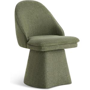 Swivel Dining Chairs Modern Desk Chair Upholstered Linen Fabric Side Chair for Kitchen Dining Room Bedroom,Moss Green,1 Box