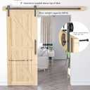 Signstek 6.6FT Sliding Barn Door Hardware Kit, Heavy Duty Whole Set (Includes Adjustable Floor Guide, 2 Handles and Dook Hook) -Smoothly and Quietly, Fit 36"-40" Wide Door Panel -Black, I Shape Hanger