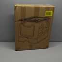 RIZZARI Enclosed Cat Litter Box: Large Top & Front Entry with Odor Control - Stainless Steel with Teflon Non-Stick Coating - High-Sided Pink Litter Pan for Multi-Cat Homes - for Apartments Hallways