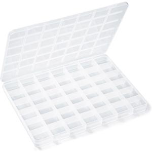 42 Grids Plastic Bead Organizer Beads Storage Containers Bead Holder Organizer Clear Storage Dividers Box for Jewelry Arts and Crafts (9.2*6.5*0.7 inches(1 Pack))