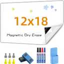 Magnetic Whiteboard Contact Paper, 12" x 18" Stick on Magnetic Dry Erase White Board Sticker on Wall, Easy to Write for Kids Drawing, School, Office, Kitchen Fridge