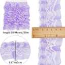 GORGECRAFT 11 Yards 2-Layer Pleated Chiffon Lace Ribbon Purple Gathered Voile Mesh Organza Tulle Fabric Ruffles Edge Lace Trim for Sewing Craft Wedding Dress Party Accessories Decor Handmade DIY