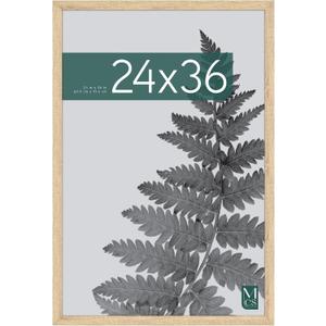MCS Studio Gallery 24x36 Poster Frame Natural Woodgrain Engineered Wood, Vertical & Horizontal Wall Hanging Large Picture Frame for Photos, Posters & Art Prints (1-Pack)