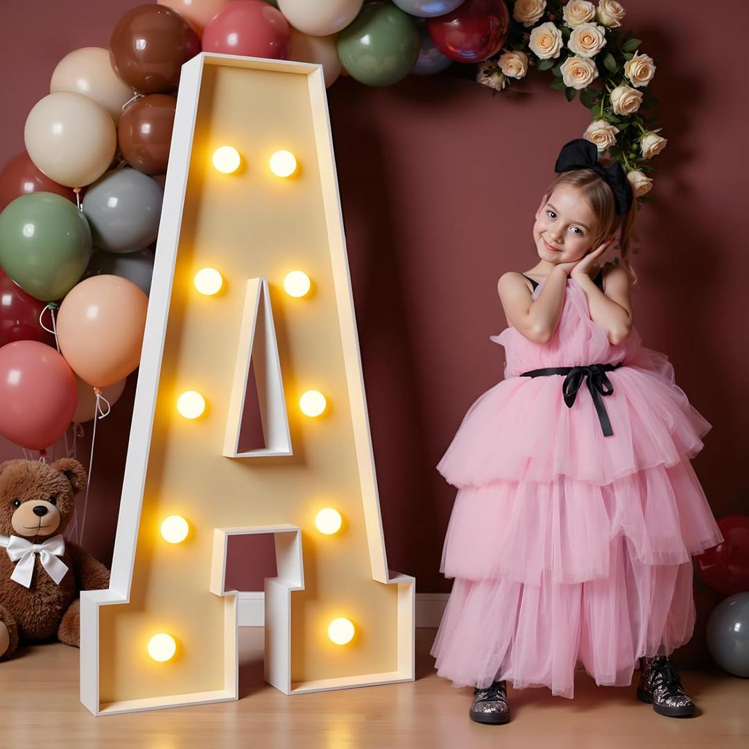 imprsv 4FT Marquee Letters Large Light Up Letters for Birthday Party Decor Wedding Decorations, Marquee A for Party Decoration, Large Signs Arch Kit Decorations