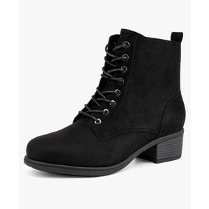 VJH confort Women's Fashion Ankle Boots Low Heels Chunky Lace-up Combat Bootie with Side Zipper
(size 8.5)
