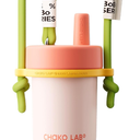 CHAKO LAB Kids Water Bottle with Carrying Rope and Straps | Vacuum Insulated Stainless Steel 16oz for School and Trvels | Two Travel Carrying Options | Strawberry Pink