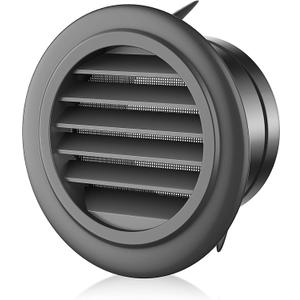 3 Inch Soffit Vent for Exhaust Fan with Built-in Mesh Screen, Black Round Soffit Exhaust Vent Cover ABS Louver Grille Cover, Eve Dryer Vent for Bathroom Office Kitchen (ABS Soffit Vent 3in-black)
