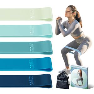 Resistance Loop Exercise Bands, Resistance Bands Exercise Bands for Home Fitness, Stretching, Strength Training, Physical Therapy,Elastic Workout Bands for Women Men Kids, Set of 5