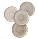 Corona 4 plates Set | Gray Caoba 11.1in | Service for 4|Ceramic| Hand Painted| Set 4 platos Pandos|Cerámica