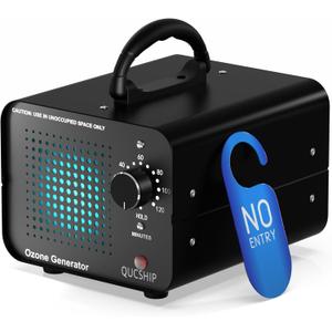 Generator 12, 000mg/h - High Capacity Machine Odor Removal, Commercial Machine & Home Generator for Car, Rooms, Smoke and Pets - Qucship
